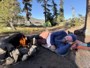 Enjoying the static system element of a backpacking clothing system